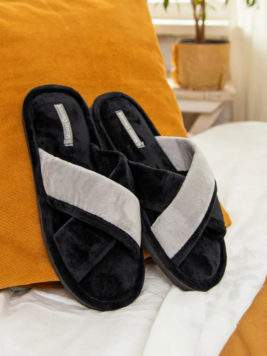 Тапочки домашние мужские А-56-515-01 открытые (р.40/41)