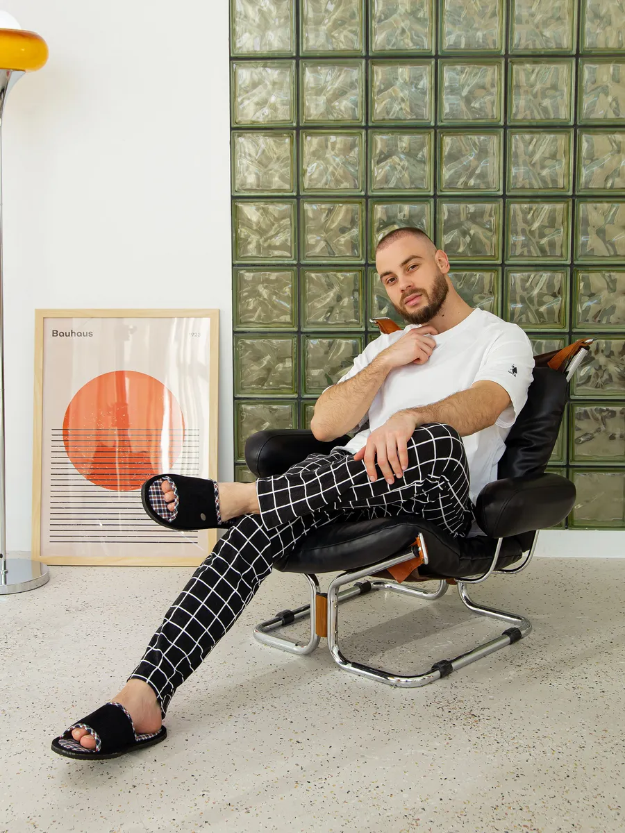 Тапочки домашние мужские А-56-201-01 открытые  (р.40/41)