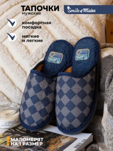 Тапочки домашние мужские А-56 В22-101-02 закрытые (р.40/41)
